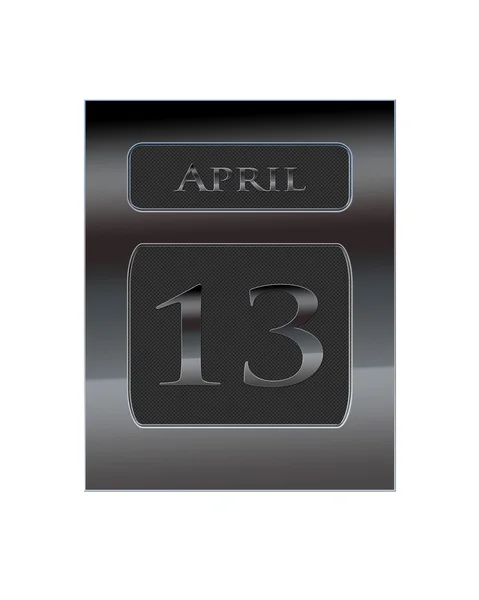 Metalowy kalendarz 13 kwietnia. — Zdjęcie stockowe