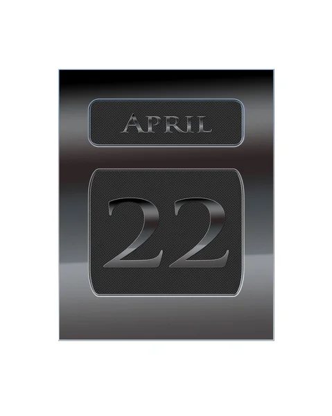 Metal calendar April 22. — Stock Photo, Image