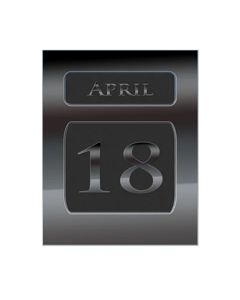 Metal calendar April 18. — Stock Photo, Image