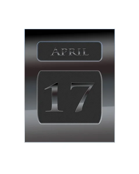 Metal calendar April 17. — Stock Photo, Image