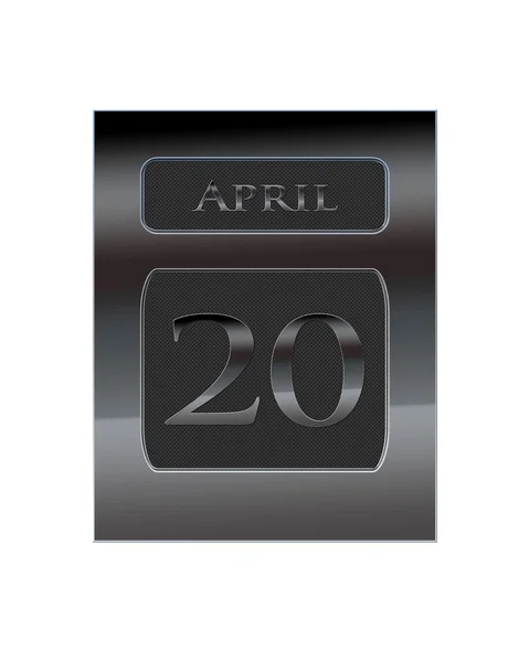 Calendário de metal 20 de abril . — Fotografia de Stock