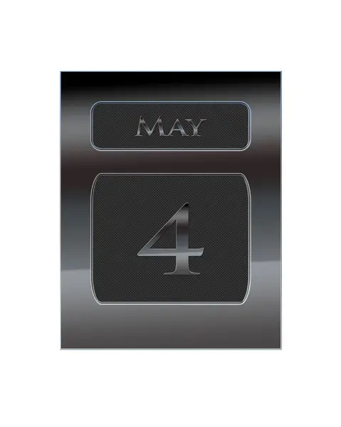 Metal calendar May 4. — Stock Photo, Image