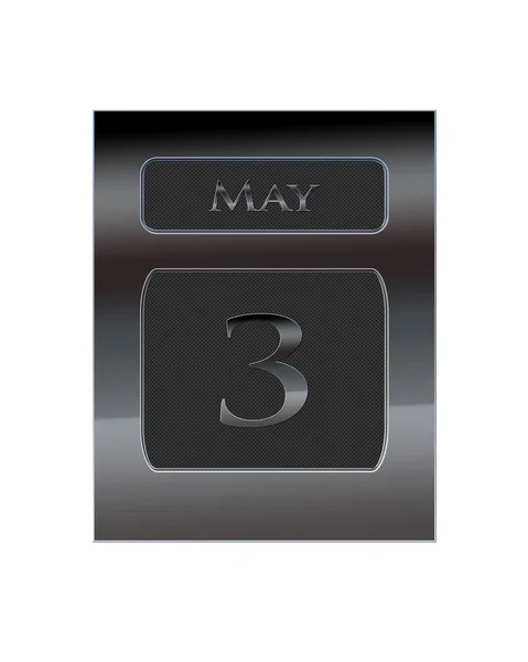 3. května kovový kalendář. — Stock fotografie