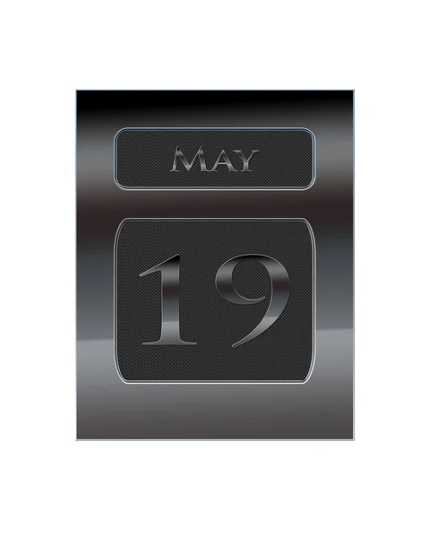 Calendario de metal 19 de mayo . —  Fotos de Stock