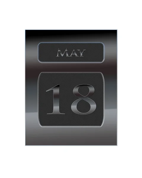 Calendario de metal 18 de mayo . —  Fotos de Stock