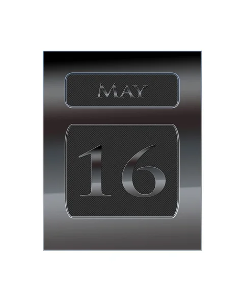 Calendario de metal 16 de mayo . —  Fotos de Stock