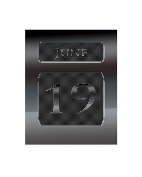Calendario de metal 19 de junio . —  Fotos de Stock