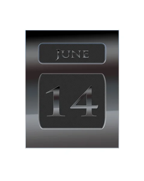 Metal calendar June 14. — Stock Photo, Image