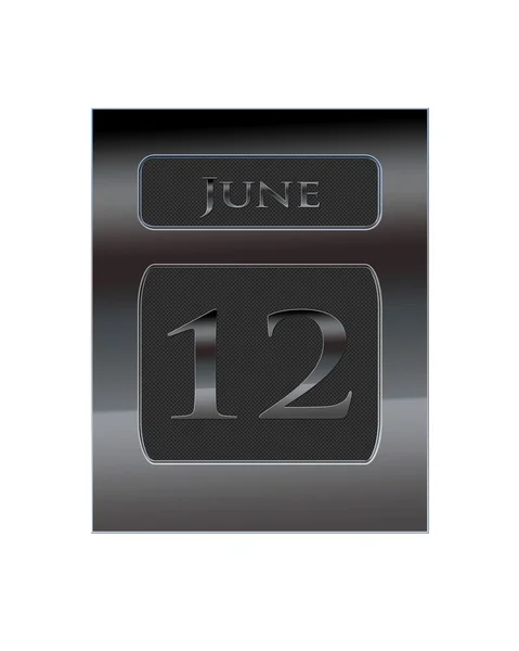 Calendario de metal 12 de junio . —  Fotos de Stock