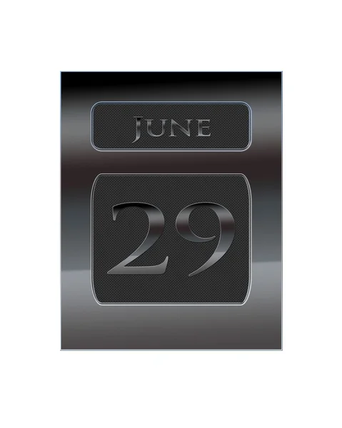 Június 29-én fém naptár. — Stock Fotó