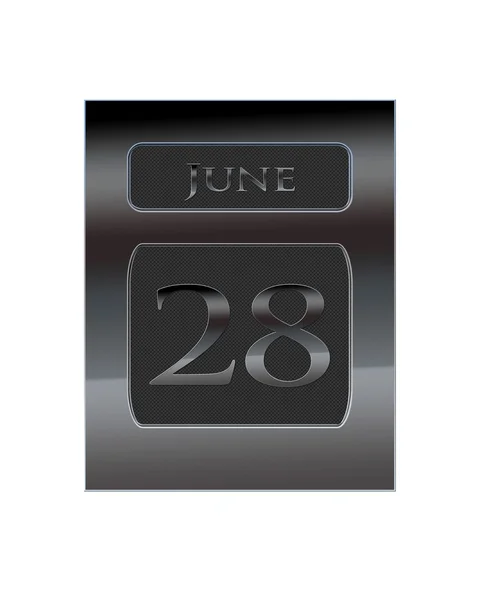 28. června kovový kalendář. — Stock fotografie