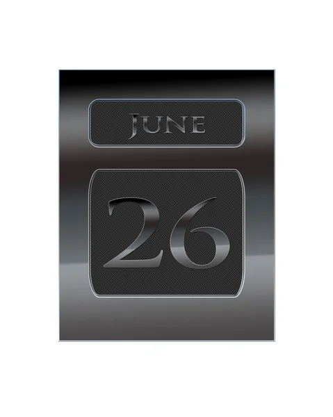 Calendário de metal 26 de junho . — Fotografia de Stock