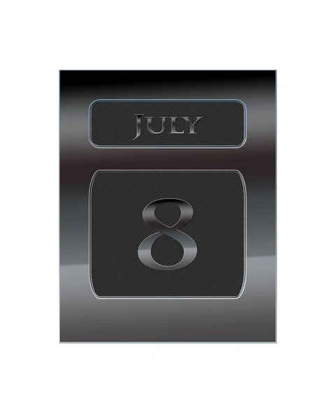 Calendario de metal 8 de julio . — Foto de Stock