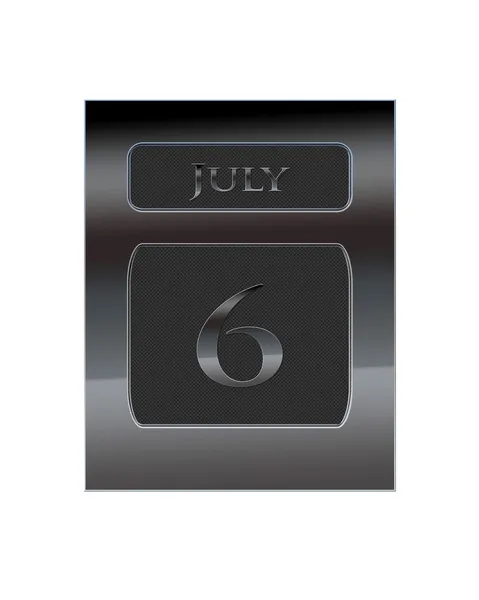Calendario in metallo 6 luglio . — Foto Stock
