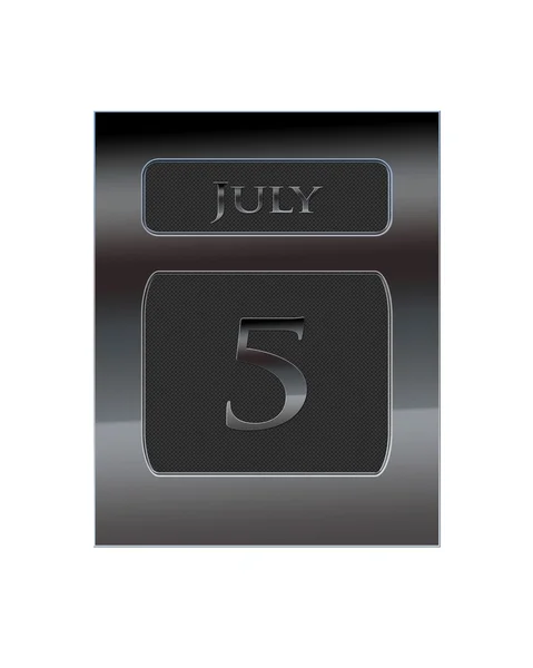 Metalen kalender 5 juli. — Stockfoto