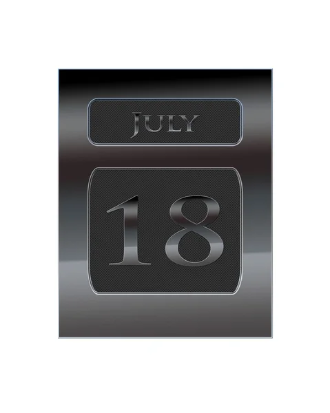 Металевий календар 18 липня . — стокове фото