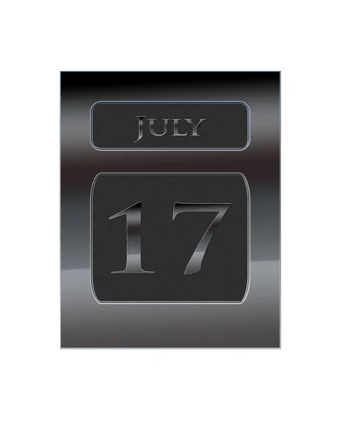 Július 17-én fém naptár. — Stock Fotó