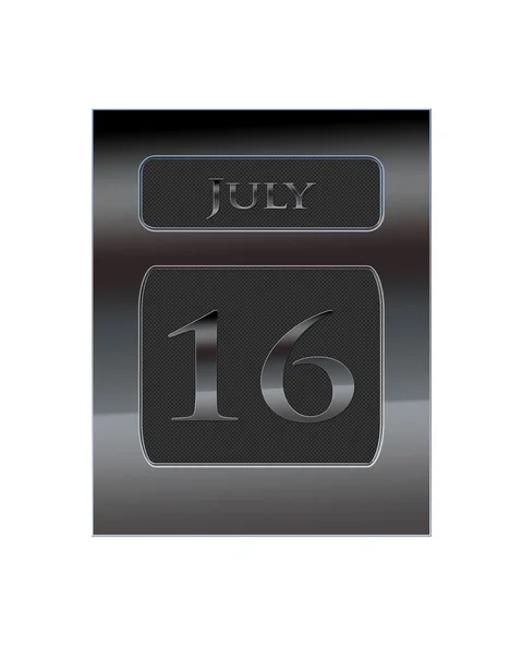Metalowy kalendarz 16 lipca. — Zdjęcie stockowe