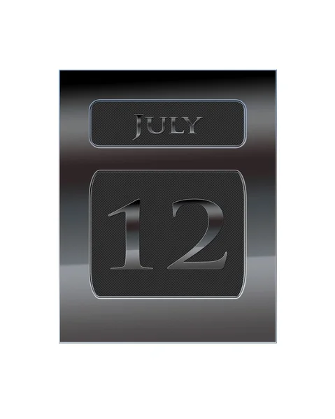 Metal calendar July 12. — Stock Photo, Image