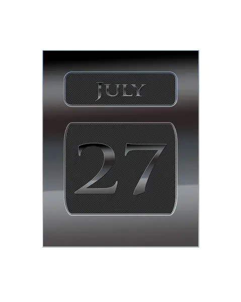 Metalowy kalendarz 27 lipca. — Zdjęcie stockowe