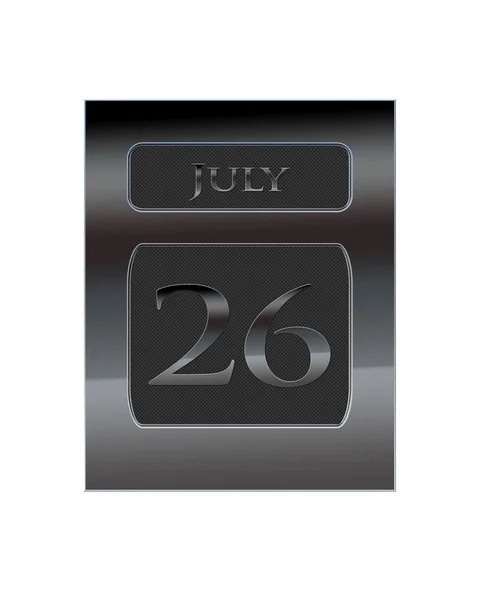 Metalowy kalendarz 26 lipca. — Zdjęcie stockowe