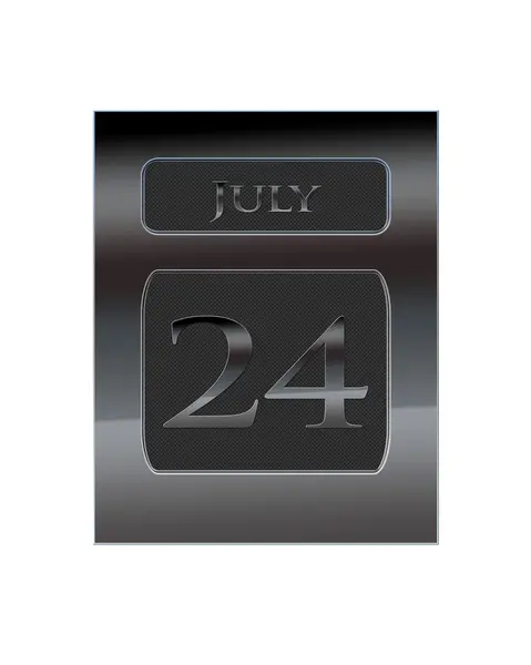 Metalowe kalendarza 24 lipca. — Zdjęcie stockowe