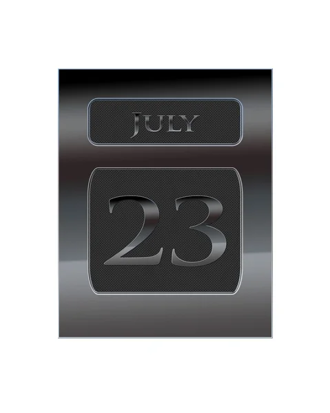 Július 23-án fém naptár. — Stock Fotó