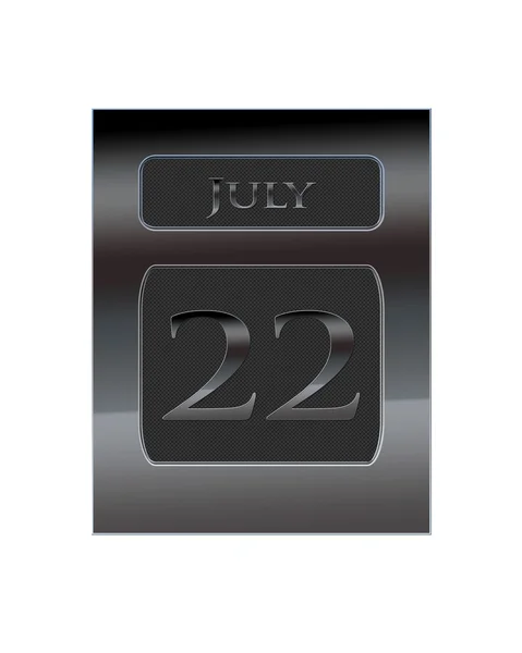 22. července kovový kalendář. — Stock fotografie