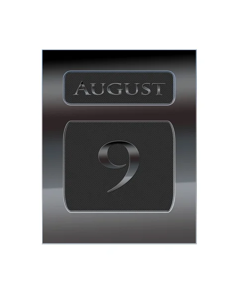 Μεταλλικά ημερολόγιο Αυγούστου 9. — Φωτογραφία Αρχείου