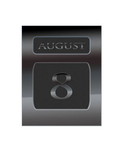 Metalen kalender augustus 8. — Stockfoto