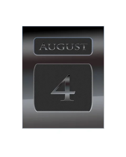 Metal calendar August 4. — Stock Photo, Image