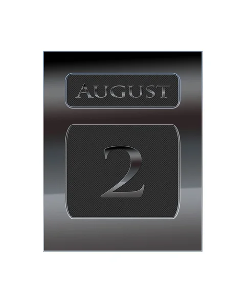 Metalowy kalendarz 2 sierpnia. — Zdjęcie stockowe