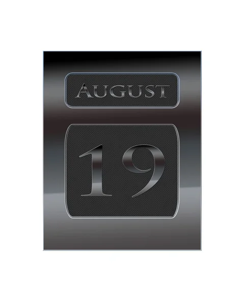 Calendario in metallo 19 agosto . — Foto Stock