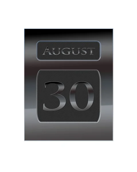 Calendario in metallo 30 agosto . — Foto Stock