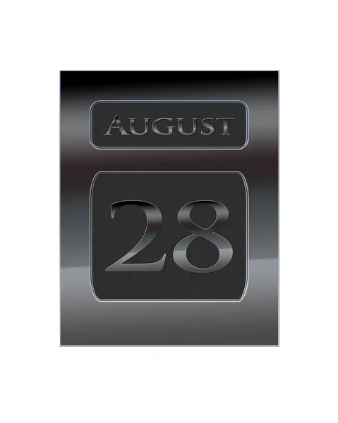 Calendario in metallo 28 agosto . — Foto Stock