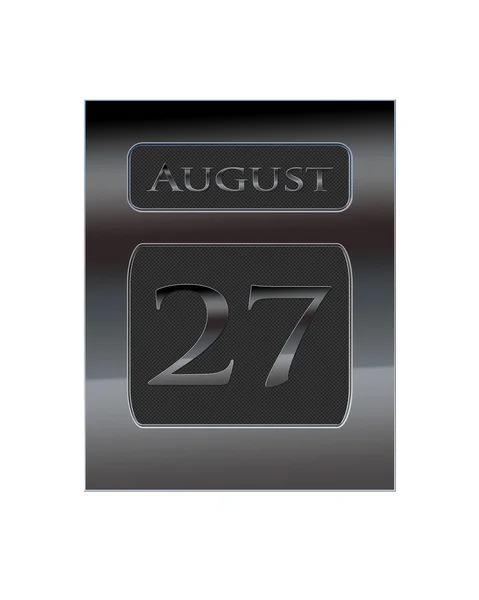 Kovový kalendář Srpen 27. — Stock fotografie