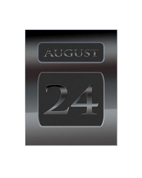 Calendario in metallo 24 agosto . — Foto Stock