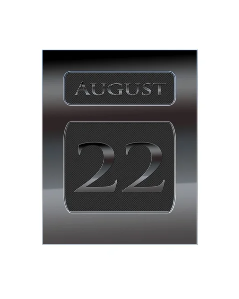 Metalowy kalendarz Sierpień 22. — Zdjęcie stockowe