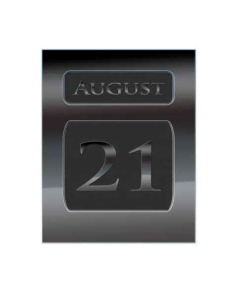 Metalen kalender augustus 21. — Stockfoto