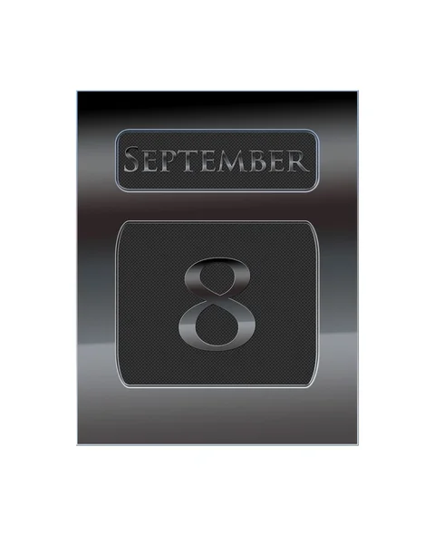 Metal calendar September 8. — Stock Photo, Image