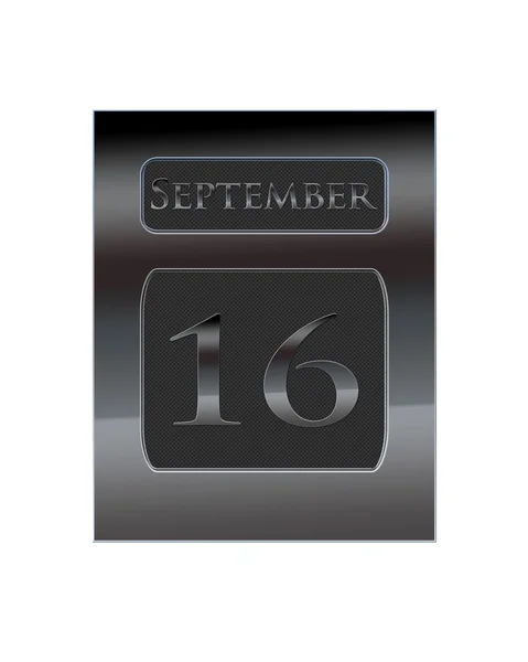 Metall kalender 16 september. — Stockfoto