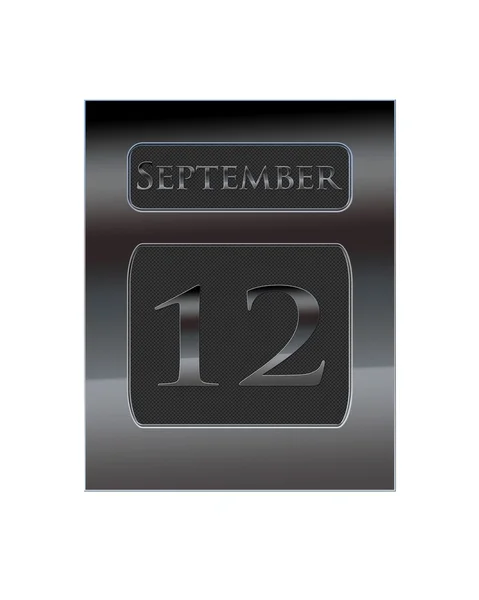 Metal calendar September 12. — Stock Photo, Image