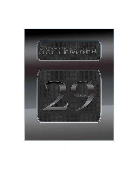 Calendario in metallo 29 settembre . — Foto Stock