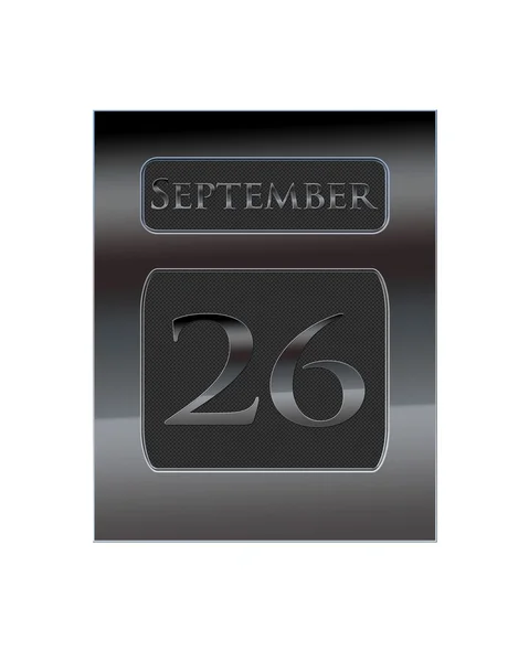 Metal calendar September 26. — Stock Photo, Image