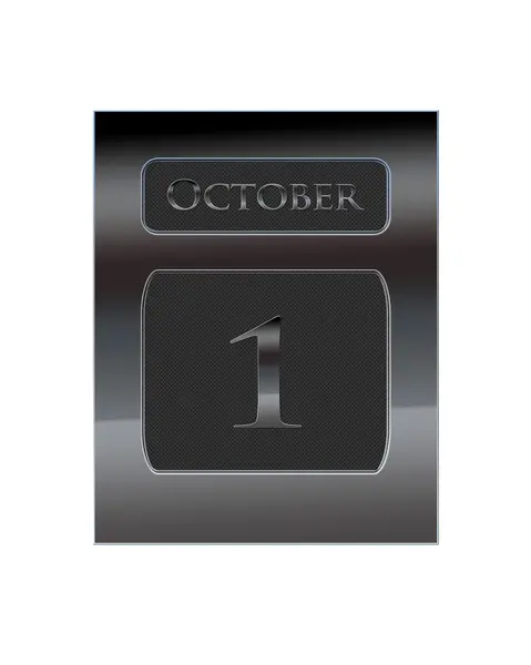 Calendario de metal 1 de octubre . — Foto de Stock