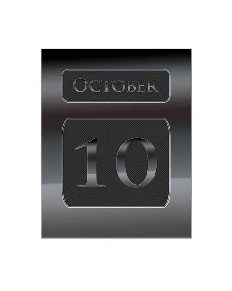 Calendario de metal 10 de octubre . — Foto de Stock