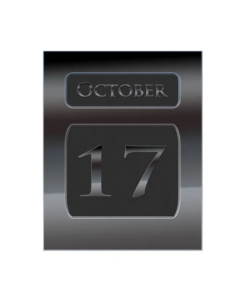 Kovový kalendář říjen 17. — Stock fotografie