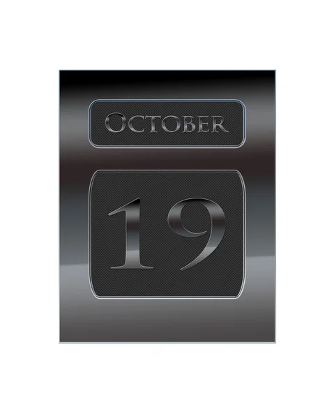 Calendario de metal 19 de octubre . — Foto de Stock