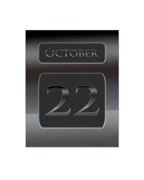 Metal calendar October 22. — Stock Photo, Image