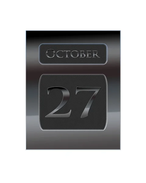 Kovový kalendář Říjen 27. — Stock fotografie